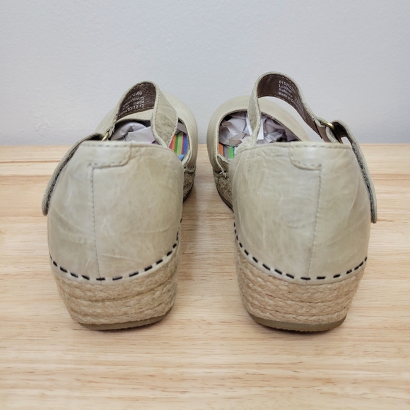 Dansko Sand Dollar Jute Mary Jane Leather Clog Size 7.5-8 Wedge Platform Comfort - Picture 7 of 15